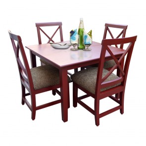Robusta 4 Seater Dining Table Set Brown