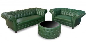Oliver Chesterfield Sofa Set with Center Table